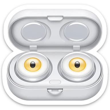 2 contact lenses white travel mini case sticker