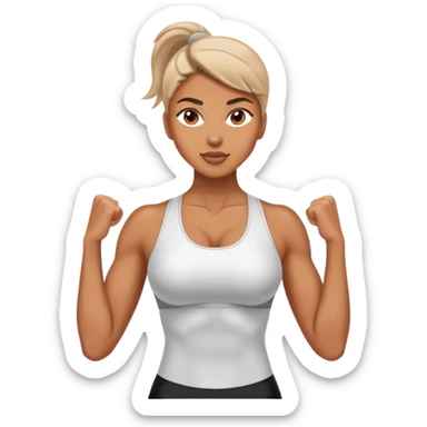 powerful woman fitness sticker
