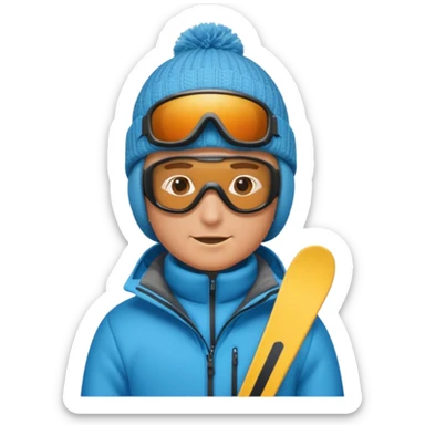 a short man skiing sticker