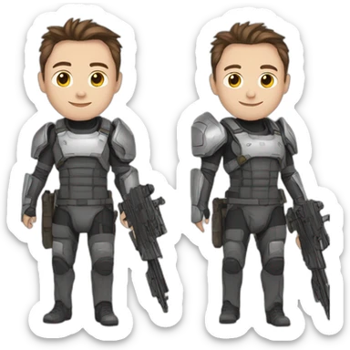 Elon musk in mercy cosplay brave freedom fighter for gaza sticker