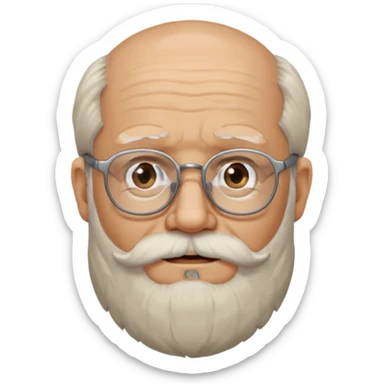  portrait of old man with big, scruffy beard wearing glasses sticker