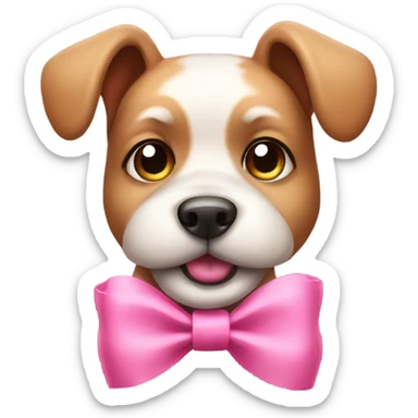 Cute dog with pink bow sticker