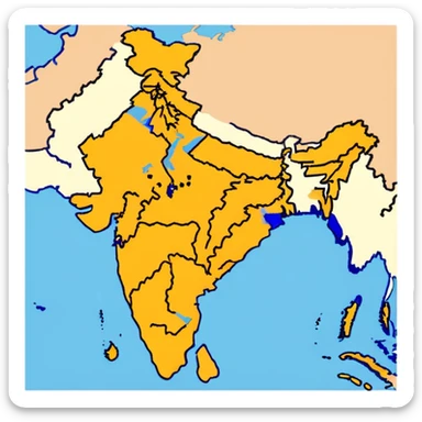 India map with saffron colour ( akhand Bharat ) sticker