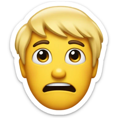 Suprised emoji with hands on his head sticker