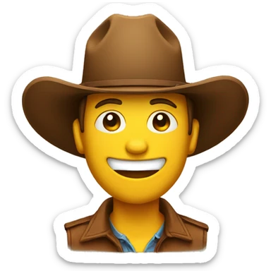 smileyface with brown cowboyhat sticker