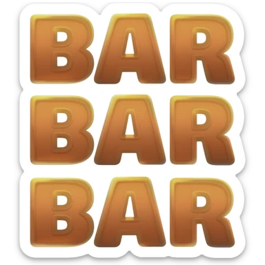 a bar bar bar symbol, with 3 "BAR" stacked on each other for slot machines sticker