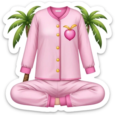 Pink palm puff pajamas sticker