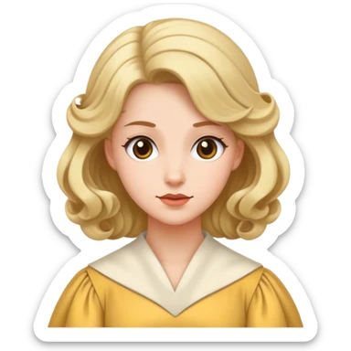 woman ready to sleep with an old school gown and ha sticker