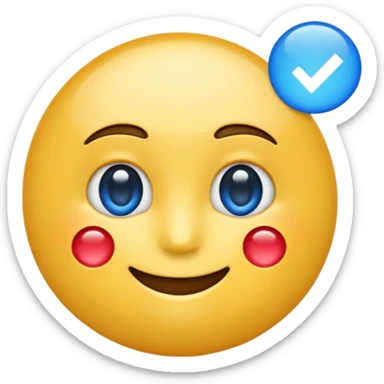 Create a verify meta parody badge  emoji with this ✅🔵 sticker