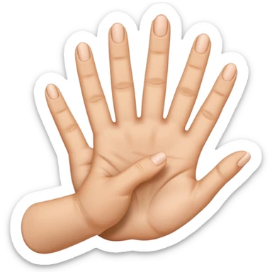Extend your thumb, index finger, and middle finger straight out.
Tuck your ring finger and pinkie down into your palm (they stay folded). sticker