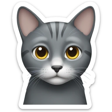 Gray cat sticker