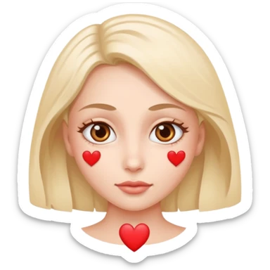 cara con ojos corazón sticker