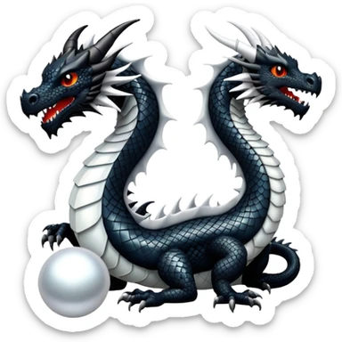 Black dragon white dragon sticker
