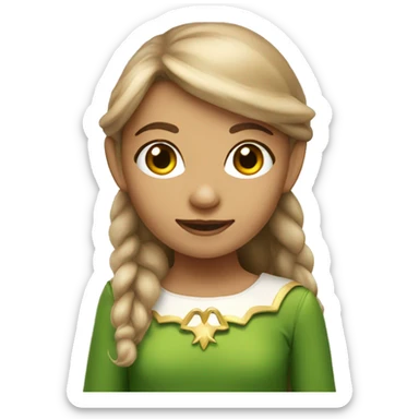 girl elf with light brown hair sticker
