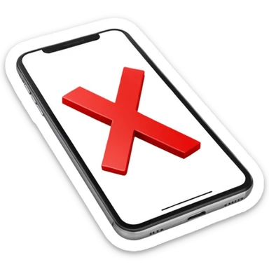 phone texting red X symbol sticker