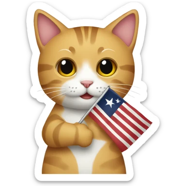 cat hugging texas flag sticker