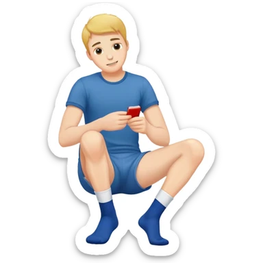 guy touching his socks sticker