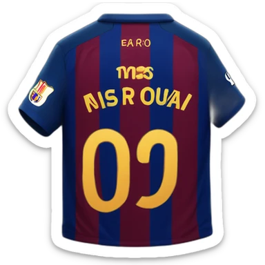 Barcelona shirt with number 10 on the back sticker