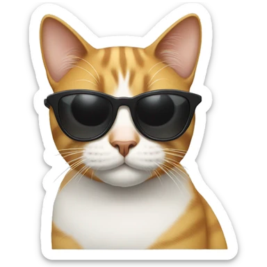 Cat with sunglasses sticker