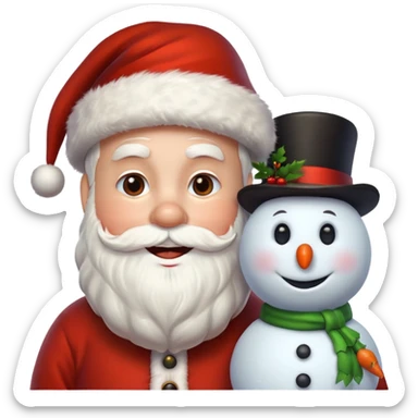 Santa and snowman sticker