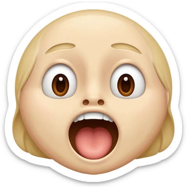 A face with the mouth wide open taking a big breath sticker