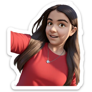 girl with brown hair outdoors sticker