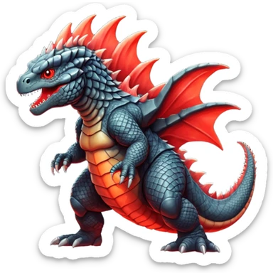 Godzilla with red atomic breath  sticker