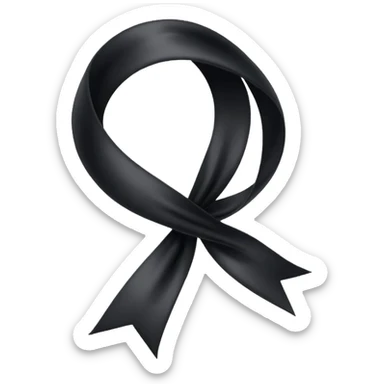 black ribbon, simple and elegant sticker