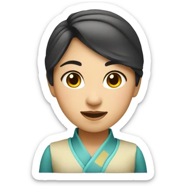 Chinese bartender girl sticker