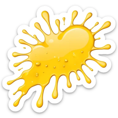 paint splatter, spilled paint, yellow color. sticker