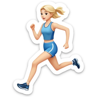 Beautiful girl with fair skin running sticker