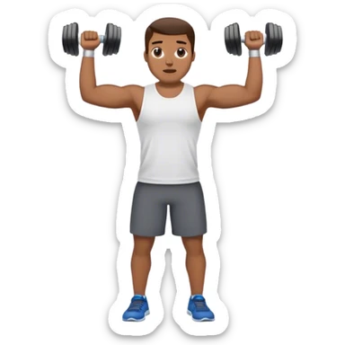 holding dumbbells by hip-side and shrugging shoulders up sticker