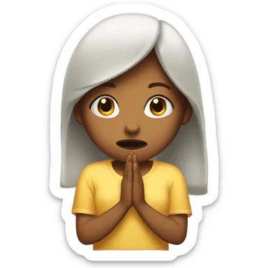 Girl praying with open mouth  sticker