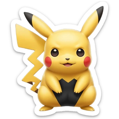 black colored Pikachu sticker