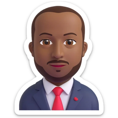 3D emoji style portrait of Recep Tayyip Erdoğan as a Black man sticker