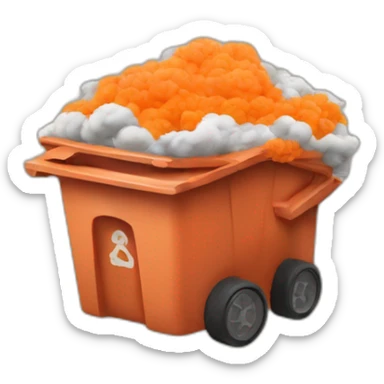 throw in trash orange cloud sticker