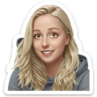 blonde girl smiling portrait sticker