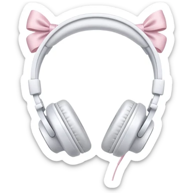 White headphones with bows sticker