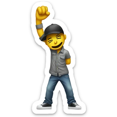Regular emoji character dabbing sticker