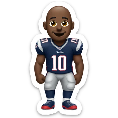 poop man wearing patriots jersey number 10 sticker