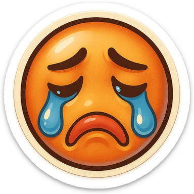 sad Tears rolling down face 
Mouth Pout
head down
 sticker