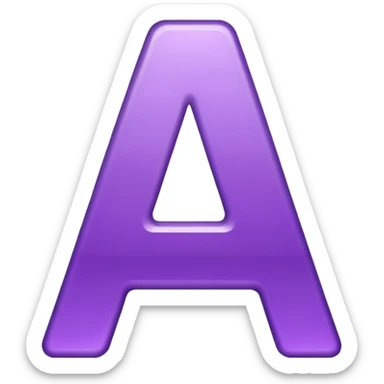purple capital letter A alphabet sticker