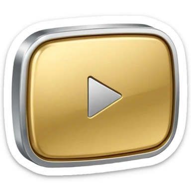 YouTube golden play button with silver edges sticker