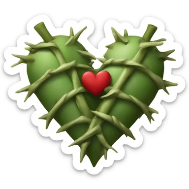 thorns wrapped around heart sticker