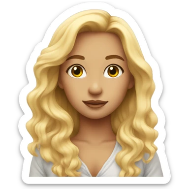 blonde girl by ocean sunset sticker