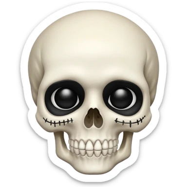 Gothic cranium skull with black makeup sticker