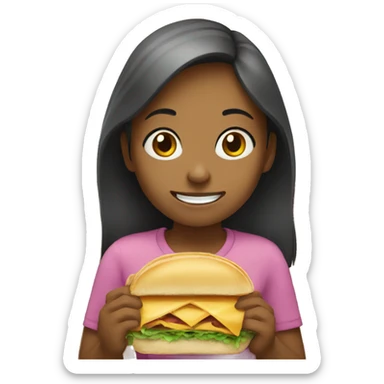 Girl eating a sandwich  sticker