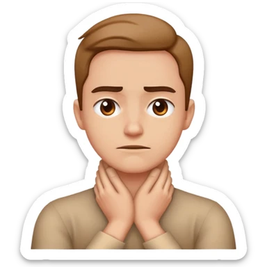 Cross hands on neck mad sticker