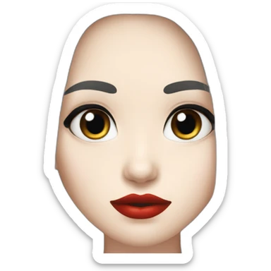 Beautiful young woman,Black hair,long hair,White skin,oval face,big eyes,Blackeyes,Redlips,Chinese sticker