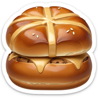 Hot cross bun sticker